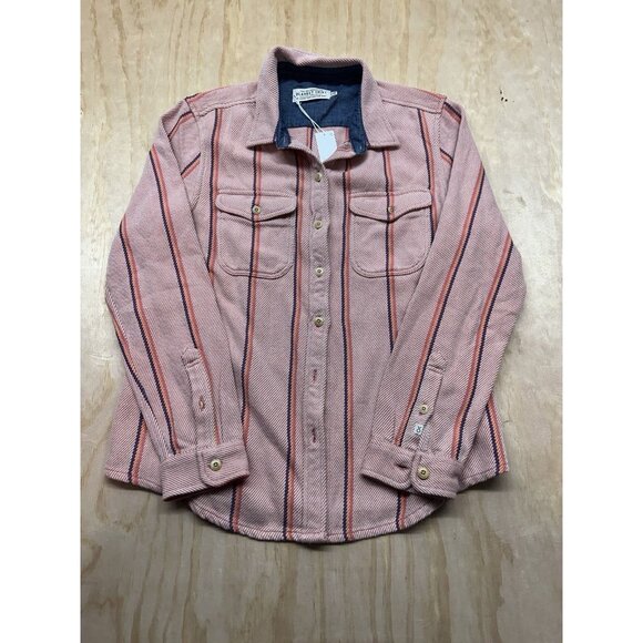 Outerknown Blanket Shirt NWT M/L Plaid Organic Cotton Button Down Men's Oranges - Picture 1 of 6